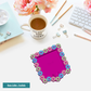 Pastel Rainbow Daisies Post-It Note Holder | Cute Floral Desk Organizer for Sticky Notes