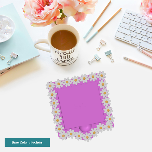 Lots of Daisy Post-It Note Holder | Cute Floral Desk Organizer for Sticky Notes