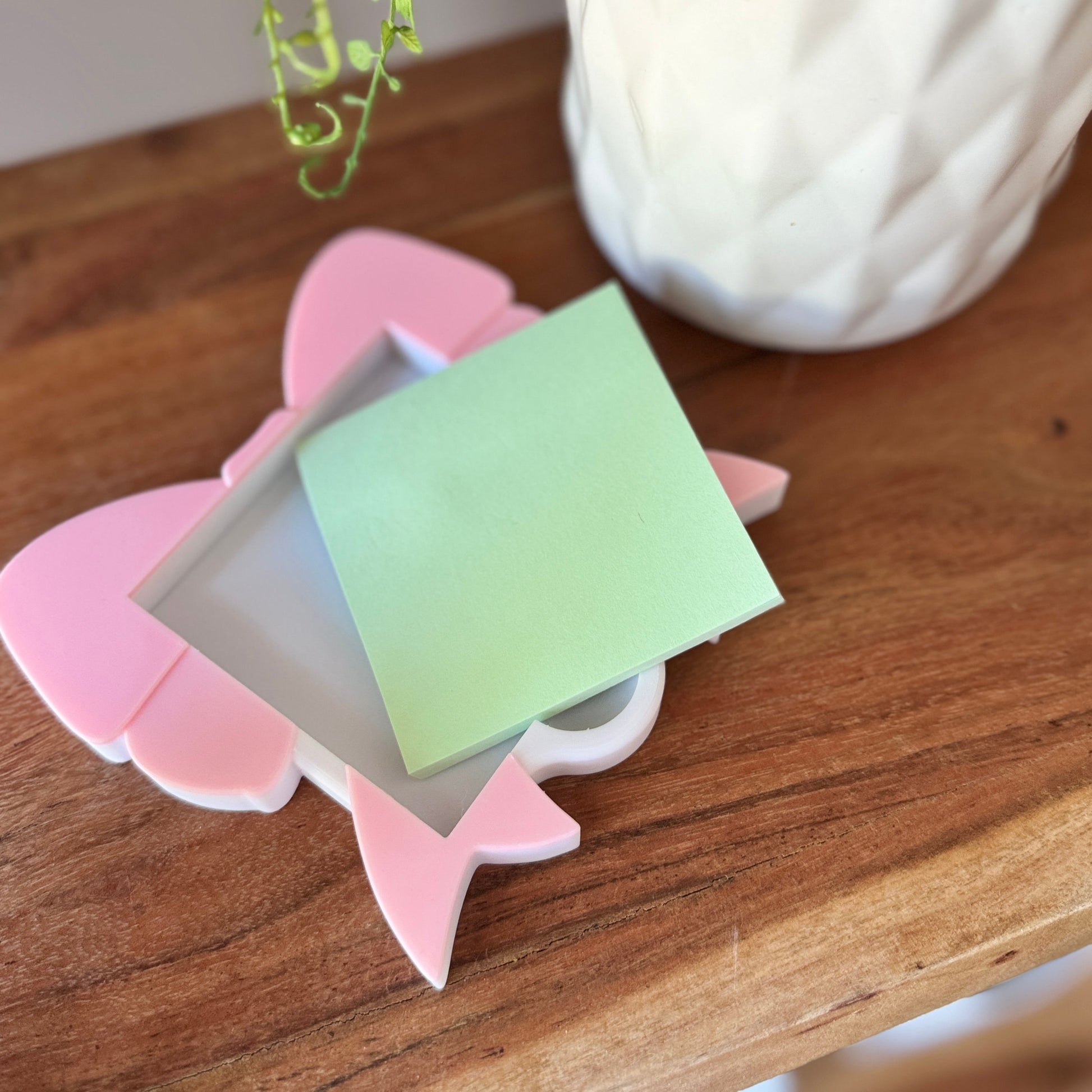 Cute 3D printed desk organizer for Post-it notes in multiple colors