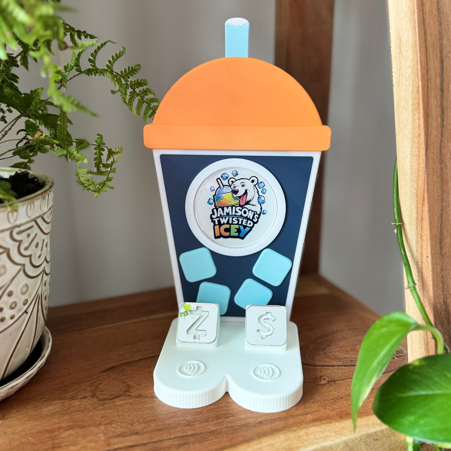 3D Printed Dome Cup Sign – Custom Social Media Display